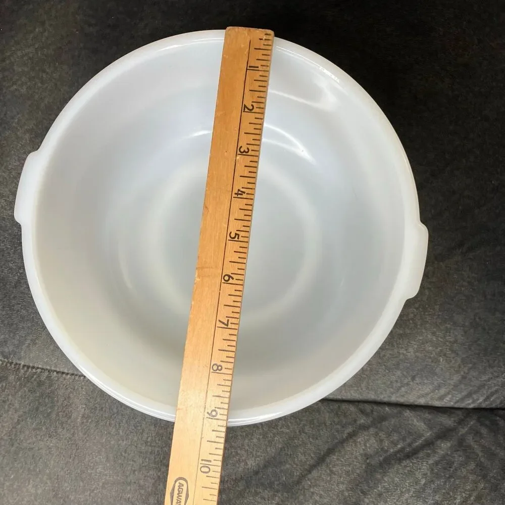 Vintage Glasbake Mixmaster Sunbeam 19CJ Large White Milk Glass Mixer Mixing Bowl
